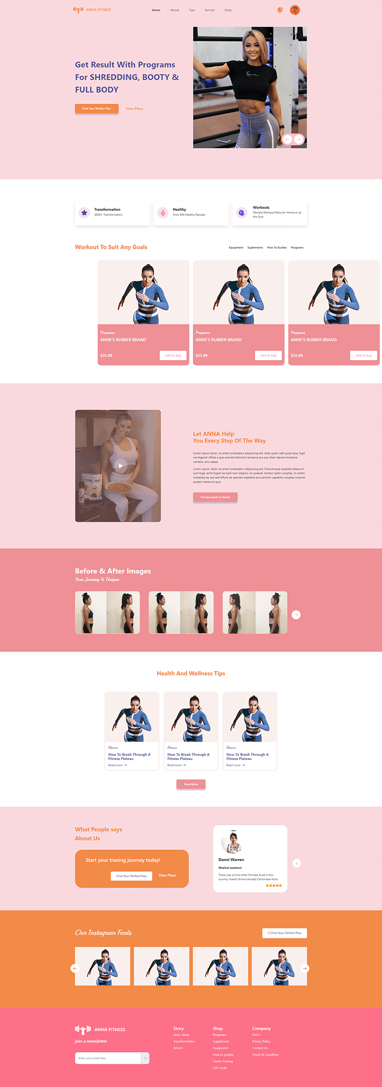 E-commerce landing